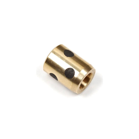 Badass One Piece Sleeve Bearing With 5Mm Inner Bore And 9Mm Outer Diameter At 12Mm Long, brass with black dots for smooth motor operation.