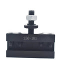 Top Shelf Quick Change Tool Holder Kit For Wedge Style Mini Lathe Up To 12 Inch Swing, black steel tool post with nut.