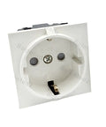 Job Site Ready Embedded Industrial Electrical Outlet With Rock Solid Waterproof Housing And Plug And Play Wiring Installation For Outdoor Construction Generators, compact white design.