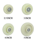 4 Pack Beefy Nylon Caster Wheels For Industrial Use 2.5 3 4 5 Inch Sliding Swivel Furniture Casters Replacement