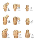 160 Piece Brass Grease Nipple Set With Zerk Fittings M6, M8 And M10 Angled 45, 90 And 180 Degrees For Trucks, Cranes, Forklifts