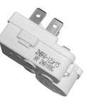 Four Pin Refrigerator PTC Starter Relay With Overload Protector, 4-pin plug, angled view, part of a two-pack for major brands, ZHB series.