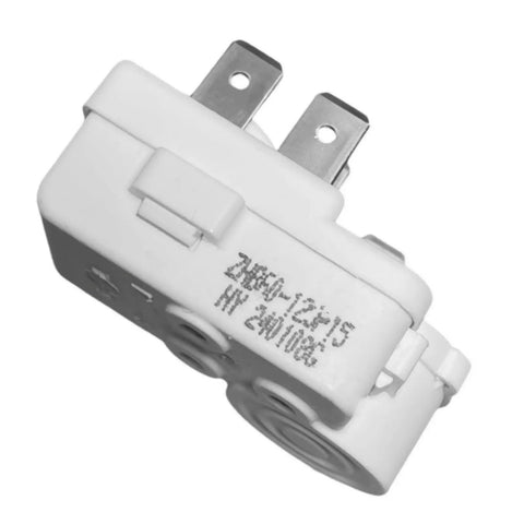 Four Pin Refrigerator PTC Starter Relay With Overload Protector, 4-pin plug, angled view, part of a two-pack for major brands, ZHB series.