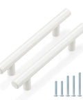 20 Pack White Kitchen Cabinet Pulls 3-3/4 Inch Euro Style T Bar Handles Center To Center 96mm Hollow Construction Stainless Steel