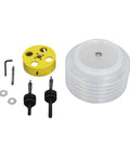 Kickstart Your DIY Projects With This 4.25 Inch Hole Saw Kit For Recessed Light Installations Featuring A Heavy Duty Bimetal Blade And Dust Bowl For Smooth Cuts In Wood And Drywall. 4.25 inch hole saw kit with dust bowl, arbor, drill bit, and accessories