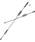Two Piece Metal RC Antenna Set In 7.68 Inch And 11.4 Inch For Axial SCX10 90046 Traxxas TRX4 D90 D110 Tamiya CC01 1/10 RC Crawler Upgrade Realistic Antenna Simulation Decor To Give Your Rig A Badass Look displayed with screw for attachment