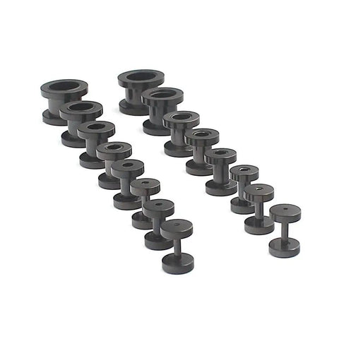 16 Piece Surgical Steel Ear Expander Kit With Black Plated Tunnel Plugs 14G To 00G (1.6mm-10mm) Antiallergenic Gauge Set For Piercing Includes 2 Pairs Of Each Size Comfortable And Durable