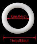 200 Piece Clear Plastic Curtain Rings For Roman Shades And Cafe Blinds Featuring Hardcore Durability. White plastic ring, 15mm OD, 10mm ID.