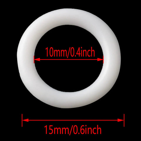 200 Piece Clear Plastic Curtain Rings For Roman Shades And Cafe Blinds Featuring Hardcore Durability. White plastic ring, 15mm OD, 10mm ID.