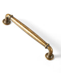 Antique Brass Cabinet Handles 5.04 Inch Center To Center Zinc Alloy Drawer Pulls Vintage Bar Style on White Background