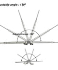 30 Pairs Steel Cable Railing Kit For One Eighth Inch Cable, Adjustable Angle Base With 180 Degree Freedom displayed in angles