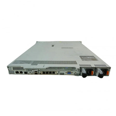 Certified Renewed Rackserver Equipped With Dual Intel Xeon Silver 4310 Processors Plus One Terabyte DDR4 Ram And Four Nine Hundred Sixty Gigabyte Solid State Drives Including Rail Kits For Kickass Daily Datacenter Computing Tasks, back view with ports and connectivity options.