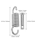 Heavy Duty Hanging Chair Spring Pin Kit With Precision Spring Steel Quick Install And Movement Reduction For Balcony Outdoor Hammocks 2 Pack Set For Smooth Swings And Long Lasting Durability. 13 cm spring hook with pin