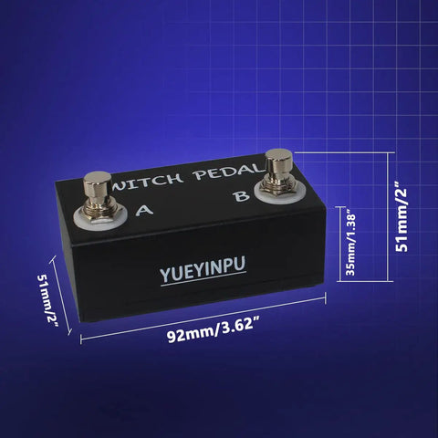 Momentary Dual Switches For Guitar Effect Pedal With TRS Cable, unlatching, black aluminum, 3.62 x 2 x 1.38 inches