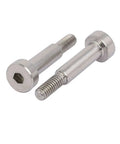 10Pcs 304 Stainless Steel Hex Socket Shoulder Bolts 5mm Shoulder Diameter 16mm Shoulder Length M4 Thread Fully Threaded close-up view