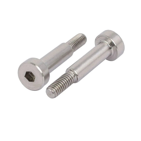 10Pcs 304 Stainless Steel Hex Socket Shoulder Bolts 5mm Shoulder Diameter 16mm Shoulder Length M4 Thread Fully Threaded close-up view