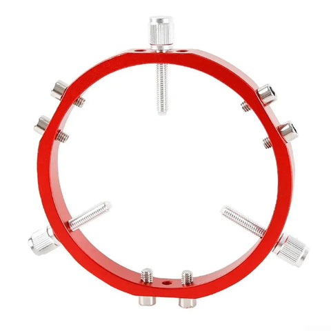 Red 90mm CNC-engineered aluminum Fixing Ring For Photography Gear And Telescopes for lens alignment.