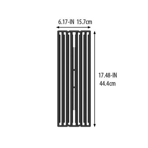 Rock Solid Porcelain Coated Cast Iron Grill Grates Replacement For Broil King Baron 17.48x6.17-inch reversible cooking grid.