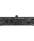 Rear view of Play Acoustic 3 Button Vocal And Acoustic Guitar Effects Stompbox with outputs and inputs for live performances.