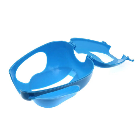 No Fuss Pigeon Holder Bird Fixed Frame Rack For Injection Feeding Syringe, durable blue plastic, lightweight, open side view