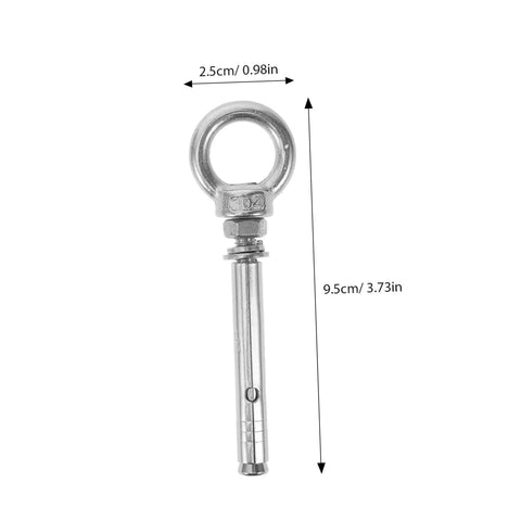 Heavy Duty Stainless Steel Eye Bolts Hanger Kit 5 Piece For Secure Lifting And Suspension 9.5cm x 2.5cm