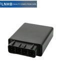 CDI Ignition Box Replacement for 650 H1 ATV 2006 2007 2008 2009 0824-038, black module with connector ports, side view