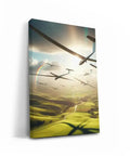 Freedom Over The Green Hills Wall Art Dope Canvas Print Or Poster Ready To Hang 30x20 home decor featuring gliders over lush landscape