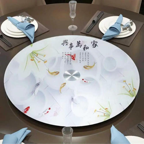 Clear Glass Lazy Susan Turntable Round Tabletop Rotating Tray 360 Degree Swivel Serving Plate for Kitchen Dining