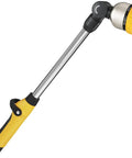 16 Inch Garden Watering Wand With 180 Degree Rotating Head and Thumb Control Shut Off Valve Eight Pattern Heavy Duty Hose Nozzle in Yellow