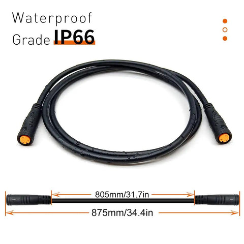 Dope Waterproof Ebike Extension Cable 2Pin 3Pin 4Pin 5Pin 6Pin Dual Ended Female to Male Connector with IP66 rating