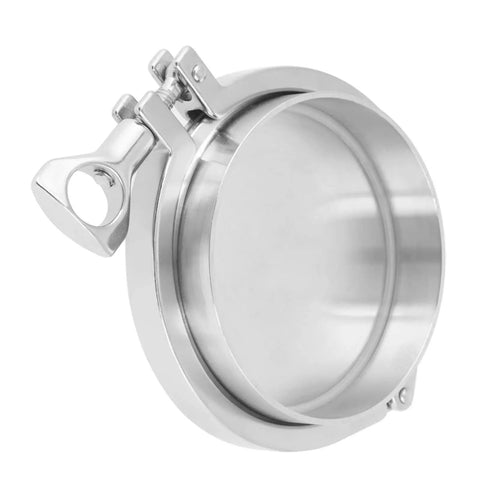 Rock Solid 4 Inch 102mm Sanitary Pipe Fitting Kit With End Cap Weld Ferrule Clamp And Silicone Gasket For Brewing Dairy And Food Processing Jobs That Need Heavy Duty Stainless Steel Gear That Lasts. 4-inch 304 stainless steel end cap with clamp.