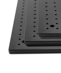 Stack of high accuracy optical breadboard plates with M6 tapped holes, 150 x 150 mm, black anodized aluminum 6061.