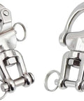 2 stainless steel snap shackles with swivel eye, 316 Stainless Steel Snap Shackle Quick Release With 2.76 Inch Swivel Eye For Marine Rigging And Sailboat Halyards, Heavy Duty Shackles For Sailing Gear, 2 Pack
