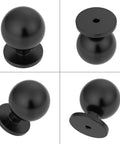 Matte Black Cabinet Knobs 10 Pack 1.2 Inch Round Drawer Knobs For Kitchen And Dresser Cabinets With Screws Included No Fuss Quick Install For Long Lasting Durability. 1.2-inch round knob shown in multiple angles