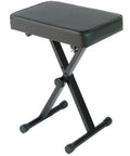 PKBB1 Adjustable Padded Keyboard Bench X-Style Black 19.5 Inches, Budget-Friendly, Comfortable Portable Studio Seat For Piano Keyboard