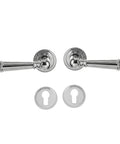 Door Lever Set In Bright Chrome Finish For Interior Doors Smooth Brass Look Hardware For Bedroom And Bathroom Dummy Passage Lock Style