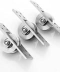 Built Tough Heavy Duty Groove Wheel Pulley For Wire Systems 304 stainless steel bearing track, industrial hardware set of three.