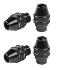 Premium 4486 Rotary Tool Keyless Chuck Replacement Set Of Four, black durable chuck heads for rotary tools, 1-inch size.