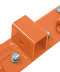 Orange Tractor Bucket Grab Hooks Bolt On Plate With D Ring And Grab Hooks For 2 Inch Hitch Receiver, powder coated steel with bolts.