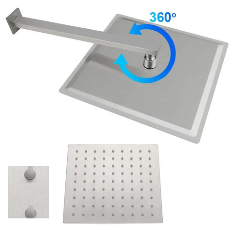 Rainfall Shower System Bundle With 10 Inch Concealed Wall Mount Head And Handheld Luxury Stainless Steel Mixer Shower Faucet Set Brass Valve