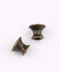 Two 10 Pcs Vintage Bronze Drawer Pull Handles Zinc Alloy Mini Metal Knobs for Cabinets Doors Jewelry Boxes on white background