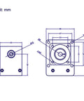 Technical drawing of NEMA23 motor dimensions for 350mm Travel Linear Rail Guide Kit With Square Rails And SFU1605 Ballscrew For DIY CNC Router X Y Z Linear Stage Actuator With Nema 23 Stepper Motor For Precise Motion.
