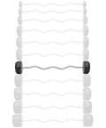 Rubber Fixed EZ Curl Barbell 70 lb pre loaded weight for strength training, 44 inch total length, 8 inch rubber ends, home gym use