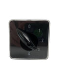 Front view of Five Position Changeover Rotary Switch YMZ12-32/4 660V 32A Four-Stage 4-Level Cam Switch with numbered dial