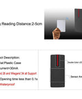 Read-Only Wiegand 26/34 Proximity Card Reader 125KHz Waterproof IP68 Outdoor All-Weather Door Access Controller Compatible EM-ID Card Type No Relay Needed Works With Access Panels Durable 10 Color Key Included, image showing card reader with LED and hand holding card