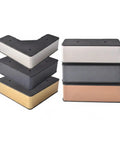 L Shaped Furniture Leg Replacement With Stainless Steel Support in a stack, various colors, 13x3.3x1.6 in