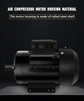 Premium 5Hp Air Compressor Motor Built Like A Tank For Farm Duty Hustles Smooth 1750Rpm TEFC Enclosure showing steel housing.