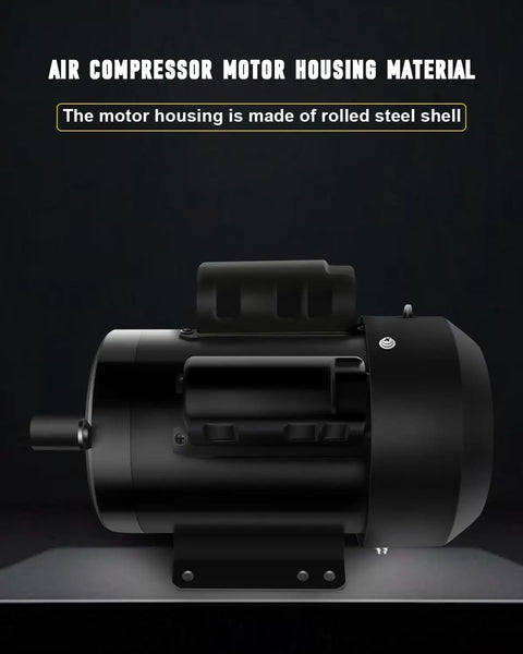 Premium 5Hp Air Compressor Motor Built Like A Tank For Farm Duty Hustles Smooth 1750Rpm TEFC Enclosure showing steel housing.