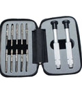 24 Piece All In One Eyeglasses Repair Kit With Sunglasses Screwdriver Set in black case, showing tools neatly arranged for quick repairs