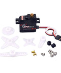 Compact Digital Servo Motor With All Metal Gears Kicking Serious Butt In Torque For Rc Cars Gimbals And Miniature Robots with accessories.